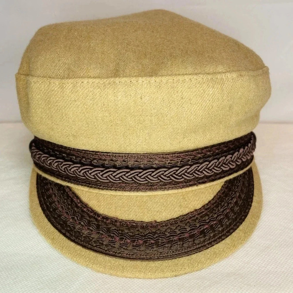 Vintage Wool Newsboy Hat Tan Brown MADE IN USA - Picture 1 of 8